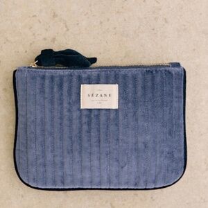 Sezane flat pouch Vintage Blue NEW